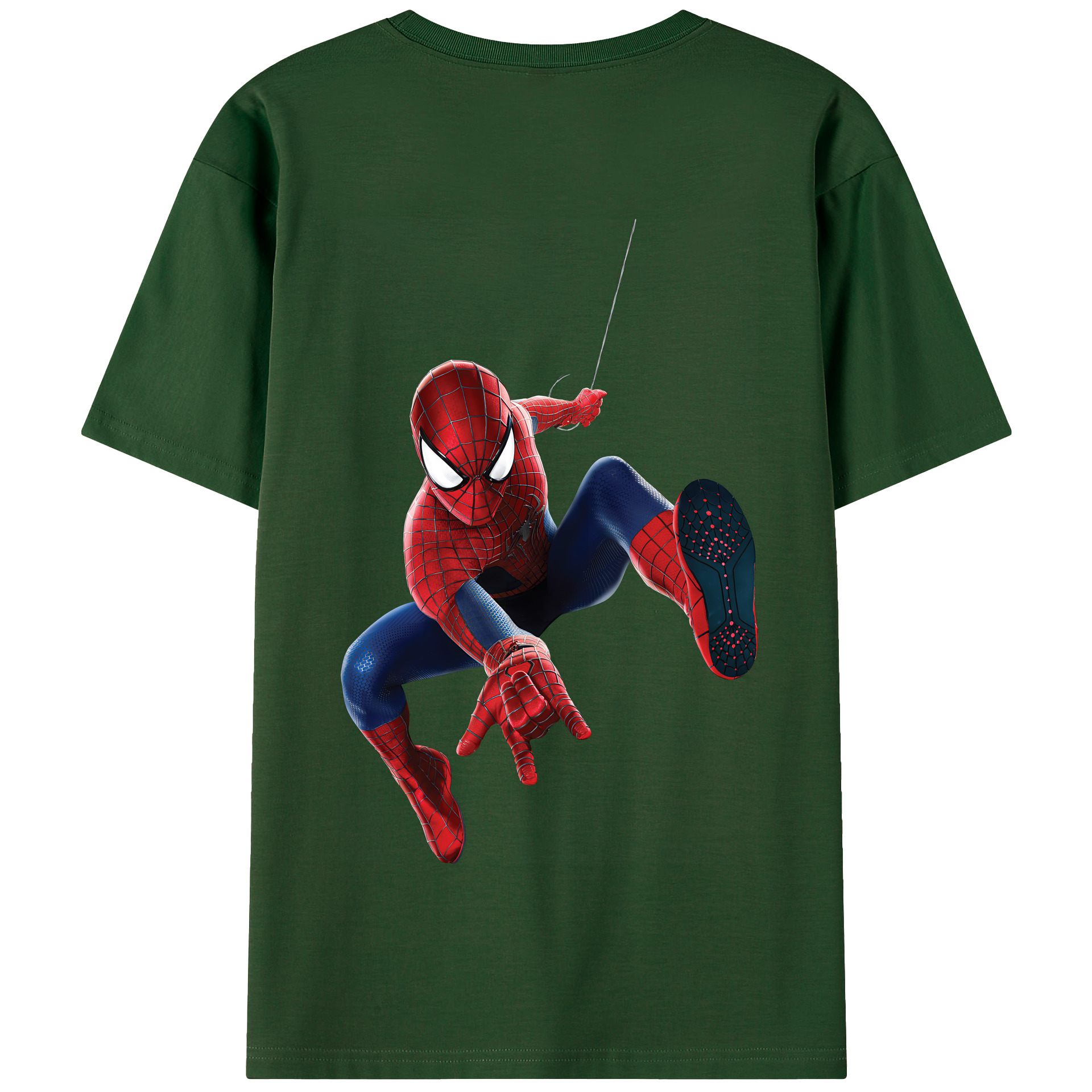 （画像用） Spider Man スパイダーマン 綿100％半袖Tシャツ（背面プリント）